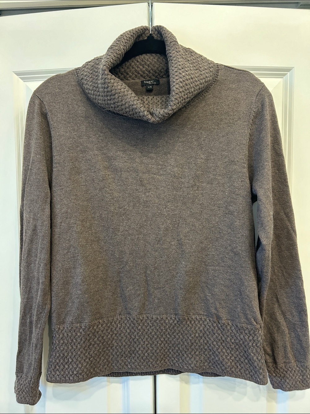 Haggar Women's 100% Cotton Chocolate Brown Cowl Neck Knit Sweater
